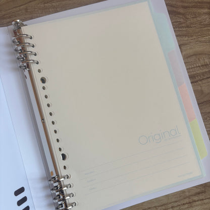 Cuaderno infinito A5 8 anillas-50 hojas rayadas+separadores