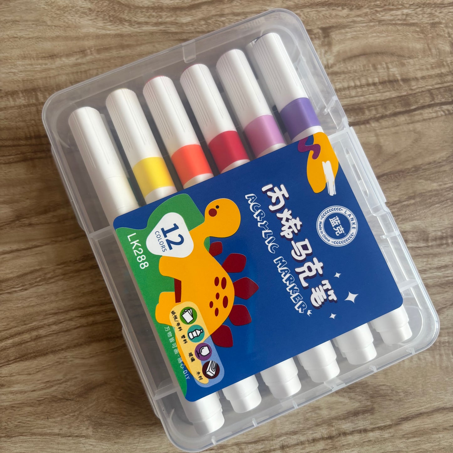 Marcadores acrílicos lanke-12 pzas