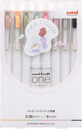 Set de lapiceros Uniball One Fika 0.38 mm-8 pzas