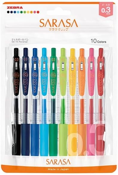 Set de lapiceros Sarasa Clip 0.3 mm-10 pzas