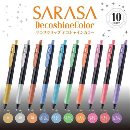 Set de lapiceros Sarasa Clip in Decoshine 0.5 mm-10 pzas