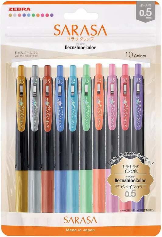 Set de lapiceros Sarasa Clip in Decoshine 0.5 mm-10 pzas