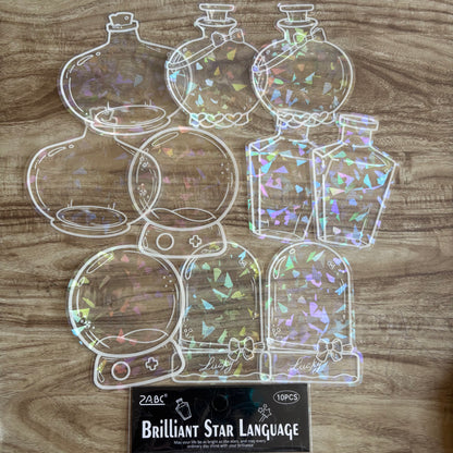 Botellitas holográficas-10 pzas