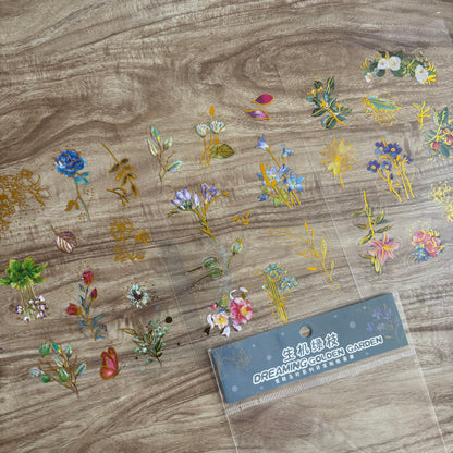 Flores con foil dreaming golden-3 pzas