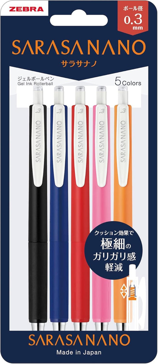 Set de lapiceros Sarasa Nano Colors 0.3 mm-5 pzas
