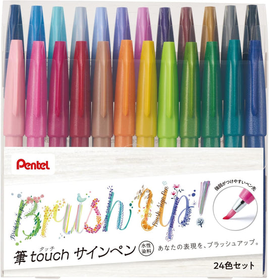 Set de Pentel brush touch sing pen-24 pzas