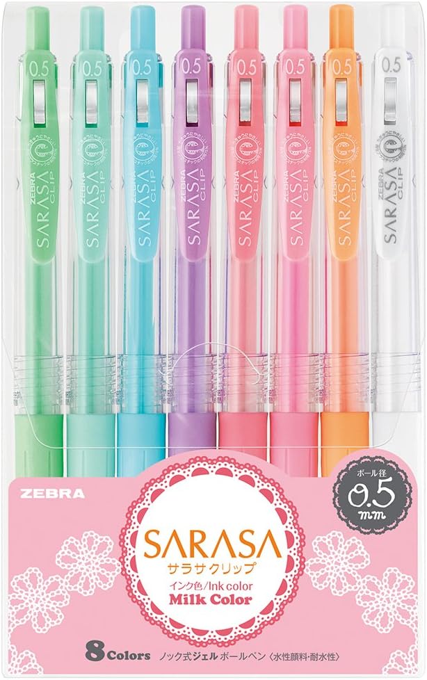 Set Zebra Sarasa clip-8 pzas