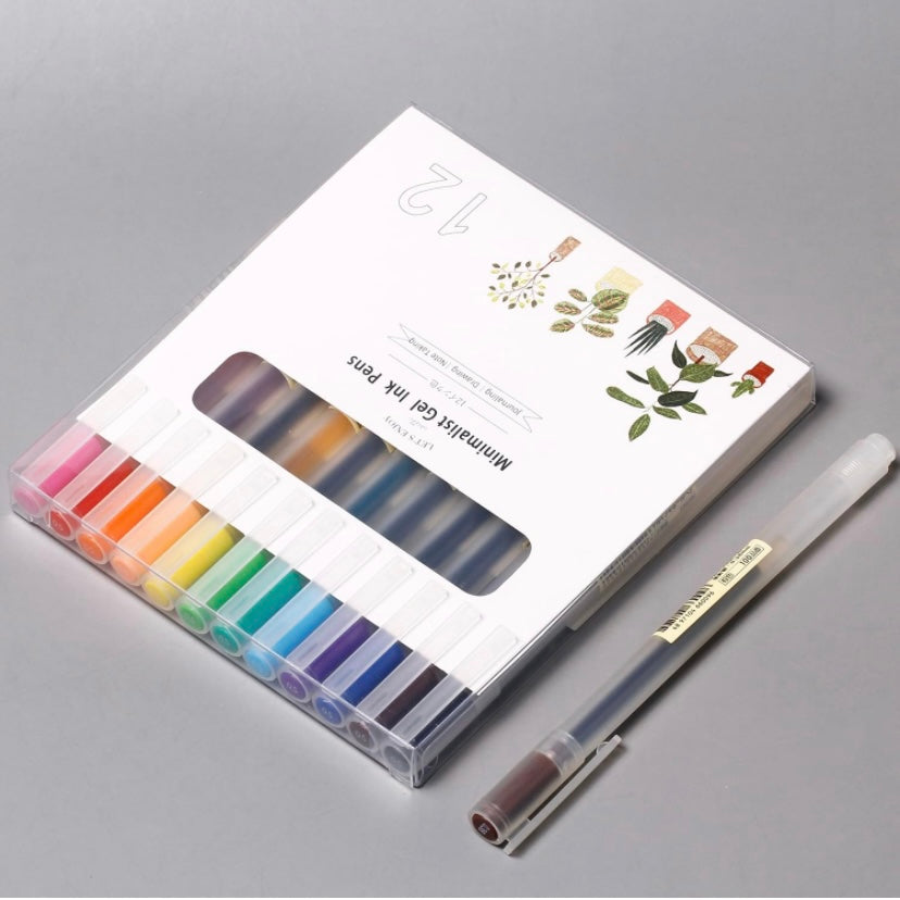 Set de 12 lapiceros tinta gel 0.38mm-12 pzas