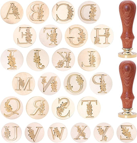 Bronce prediseñado "letras mayusculas hojas" 2.5 cm
