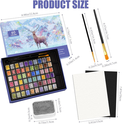 Set de acuarelas perladas-60 colores