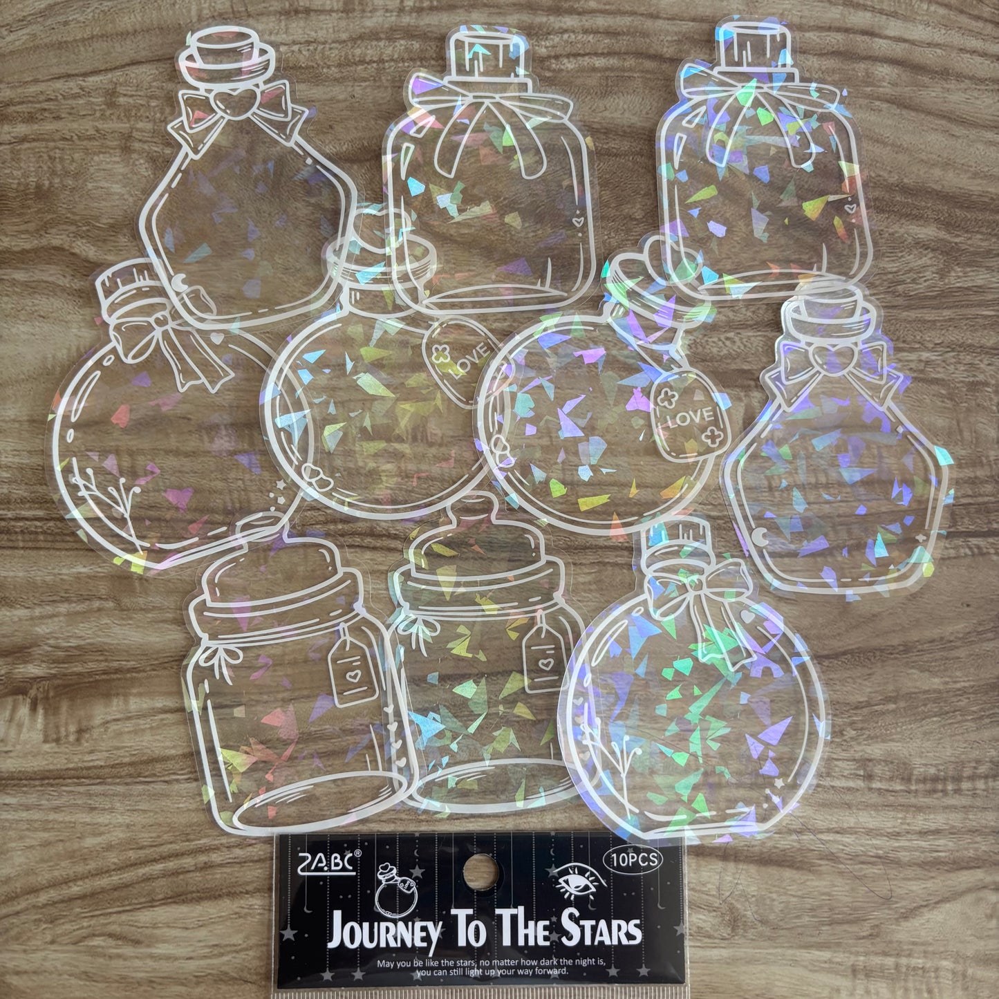 Botellitas holográficas-10 pzas