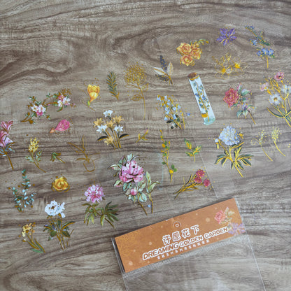 Flores con foil dreaming golden-3 pzas