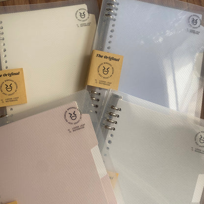 Cuaderno infinito "transparente" A5 8 anillas-50 hojas rayadas+4 separadores