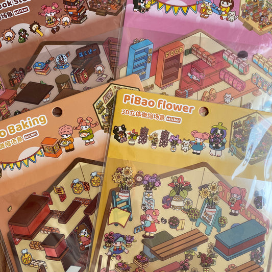 Stickers escenarios 3D-1 pza