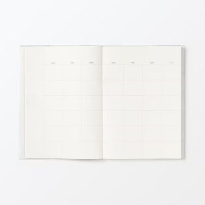 Planificador MUJI A5 sin fechas vista semanal por hoja