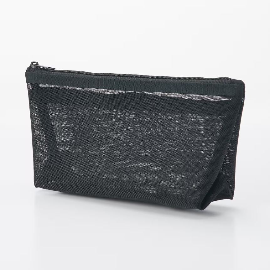 Estuche con malla de nailon con fuelle MUJI 17X10X5 cm