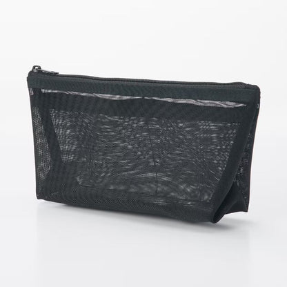 Estuche con malla de nailon con fuelle MUJI 17X10X5 cm