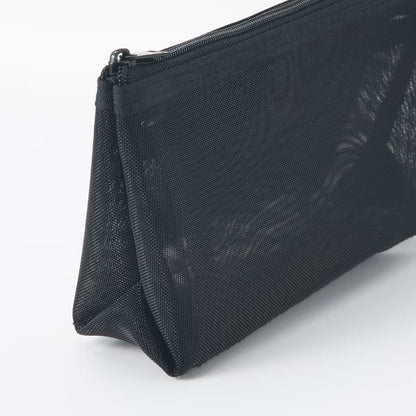 Estuche con malla de nailon con fuelle MUJI 17X10X5 cm
