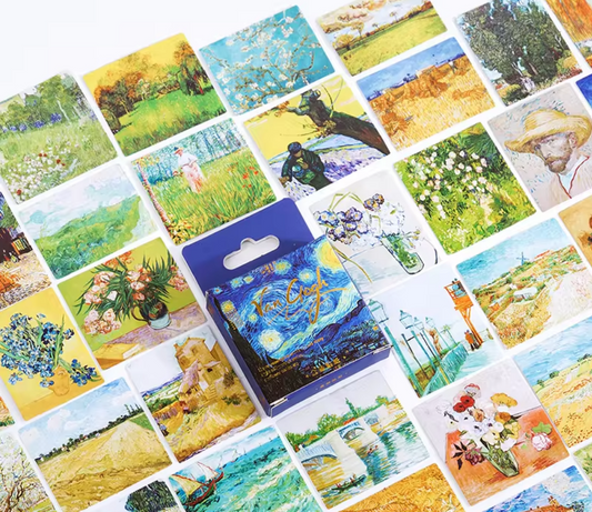 Cajita de stickers Van Gogh-45 pzas