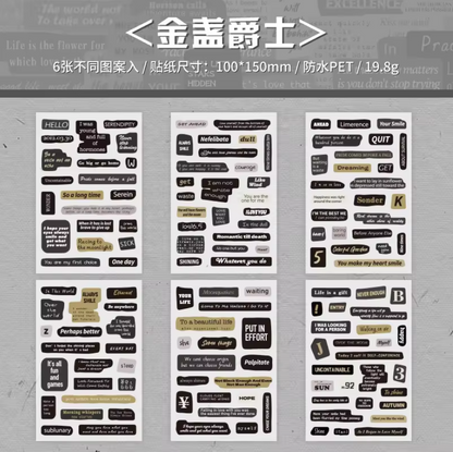 Stickers frases transparentes-6 hojas
