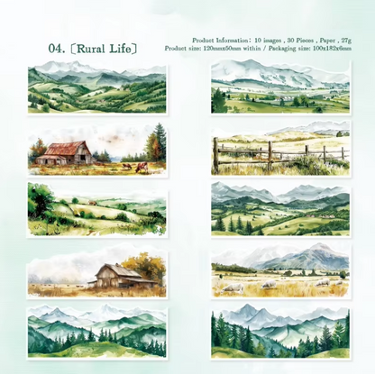 Stickers paisajes naturales-30 pzas