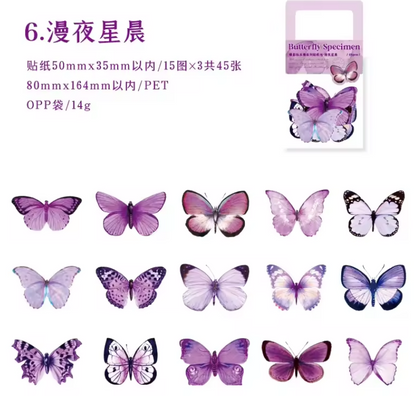 Stickers mariposas-45 pzas