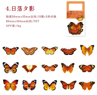 Stickers mariposas-45 pzas