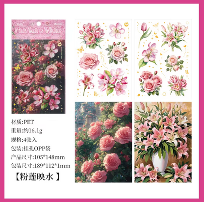 Stickers big flowers-4 pzas