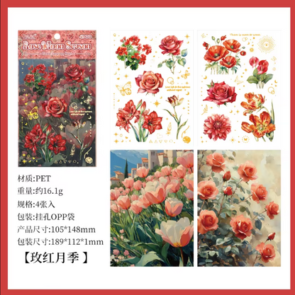 Stickers big flowers-4 pzas