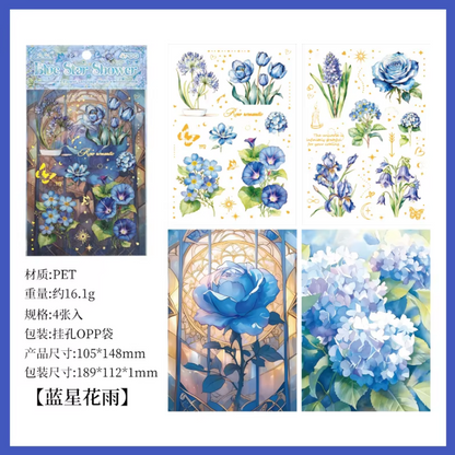 Stickers big flowers-4 pzas