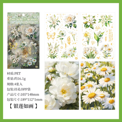 Stickers big flowers-4 pzas