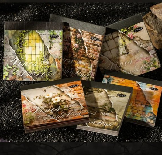 Block stickers + papeles Vines Brick Wall -30 pzas
