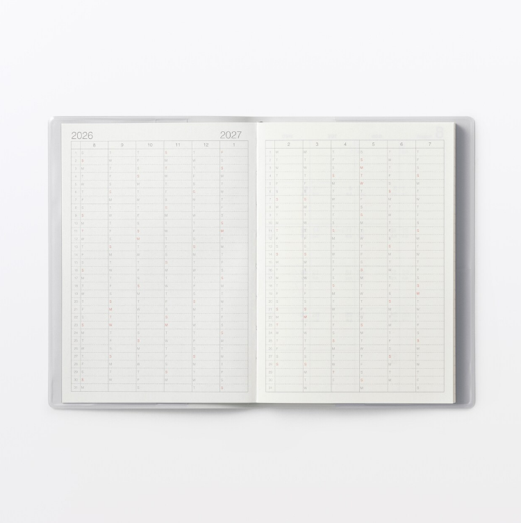 Planner Muji A6 Agost 26-Set 27-14 meses