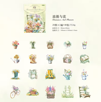 Stickers spring flower collection-40 pzas