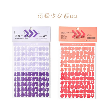 Stickers letras de colores-2 hojas