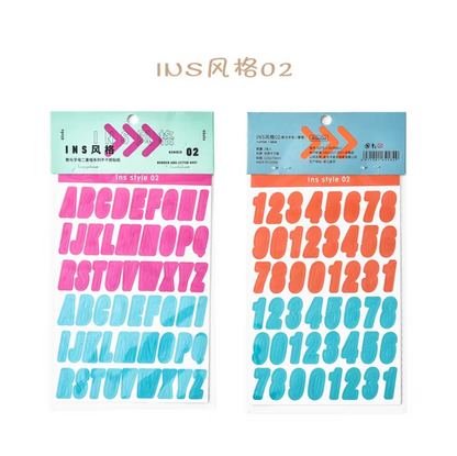 Stickers letras de colores-2 hojas