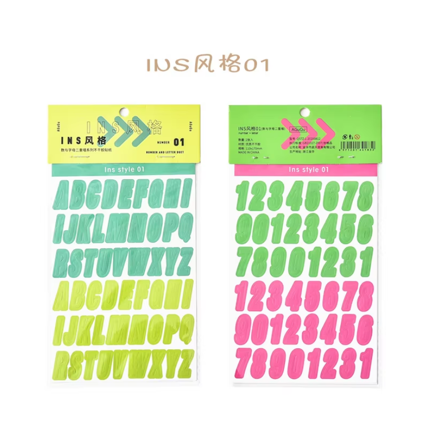 Stickers letras de colores-2 hojas