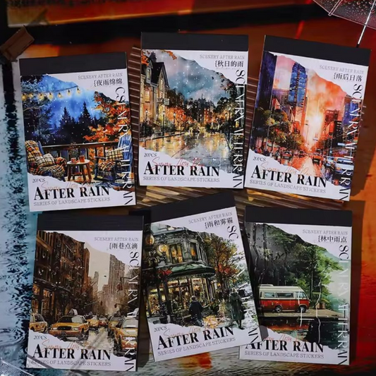 Librito de stickers after rain-20 pzas