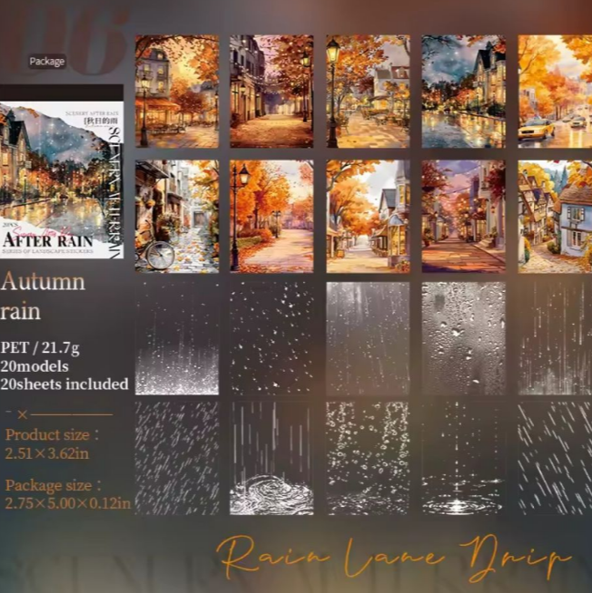 Librito de stickers after rain-20 pzas