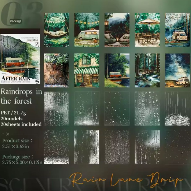 Librito de stickers after rain-20 pzas