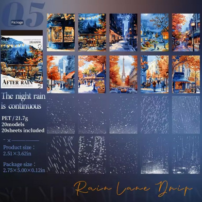 Librito de stickers after rain-20 pzas