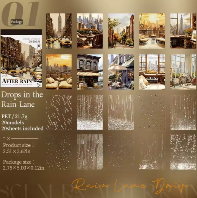 Librito de stickers after rain-20 pzas