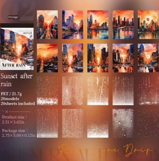 Librito de stickers after rain-20 pzas