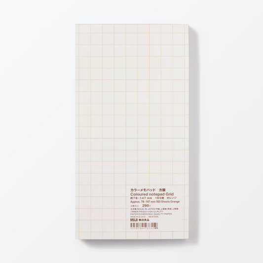 Block de notas cuadriculado MUJI 78 x 147 mm -160 hojas