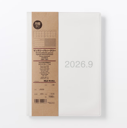 Planner Muji A5 Agost 26-Set 27-14 meses