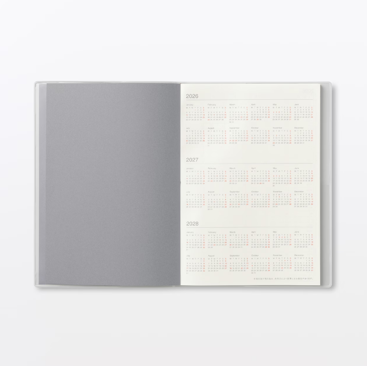 Planner Muji A5 Agost 26-Set 27-14 meses