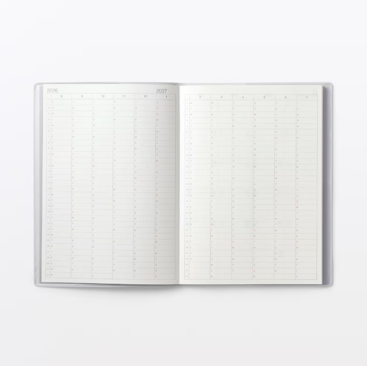 Planner Muji A5 Agost 26-Set 27-14 meses