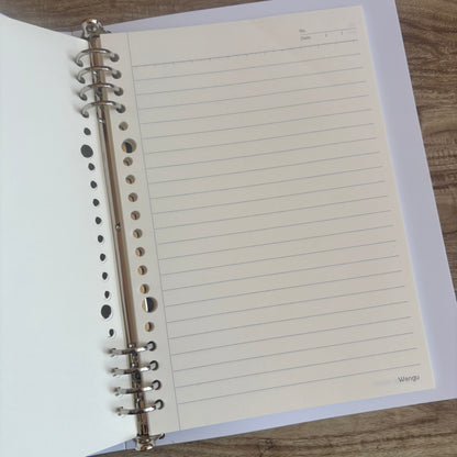Cuaderno infinito A5 8 anillas-50 hojas rayadas+separadores