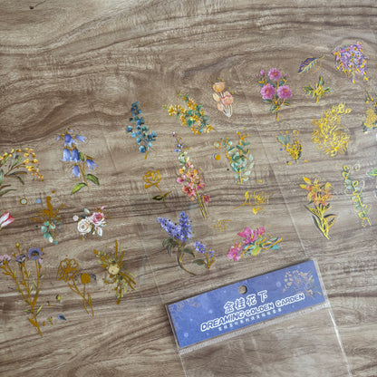 Flores con foil dreaming golden-3 pzas