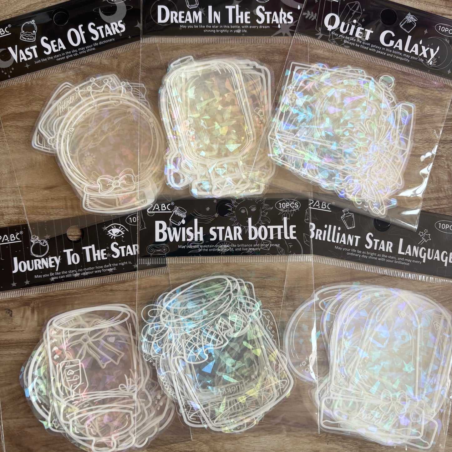 Botellitas holográficas-10 pzas